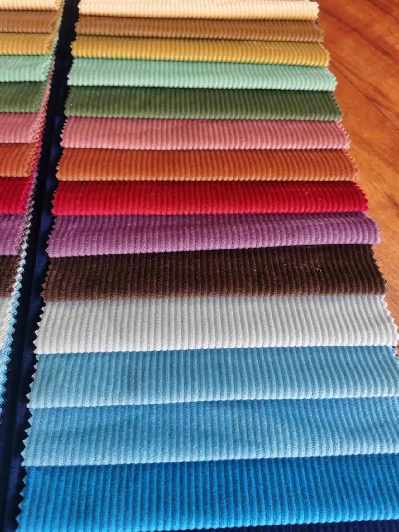 100% Polyester A Series Of Corduroy style of  tricot knitting Striped Velvet to cushion