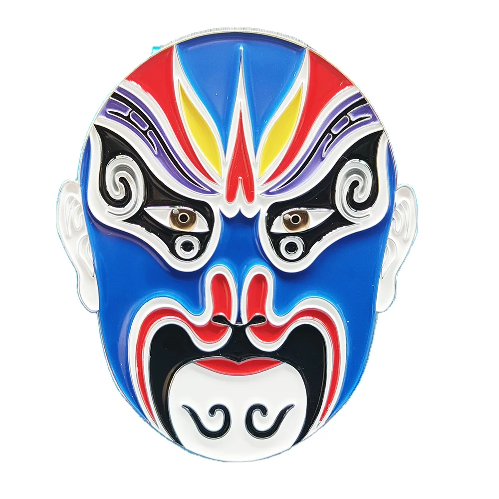 Wholesale Fridge Magnets  Chinese Cultural Opera Facial Designs Magnetic Lapel Pins Souvenir  Zinc Alloy Refrigerator Magnet