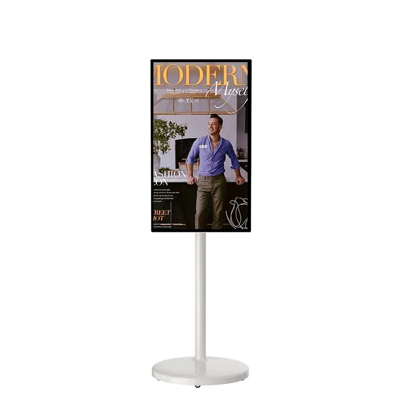 Factory 32 inch Android Wireless Portable Interactive Touch Screen Movable Display  with Battery and  Fully Adjustable Stand