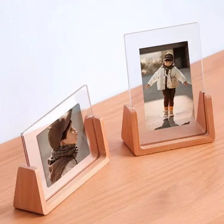 Free Standing Desktop 4x6  5x7 Picture Luxury Acrylic Photo Frame for Photos Magnetic Acrylic Picture Frame