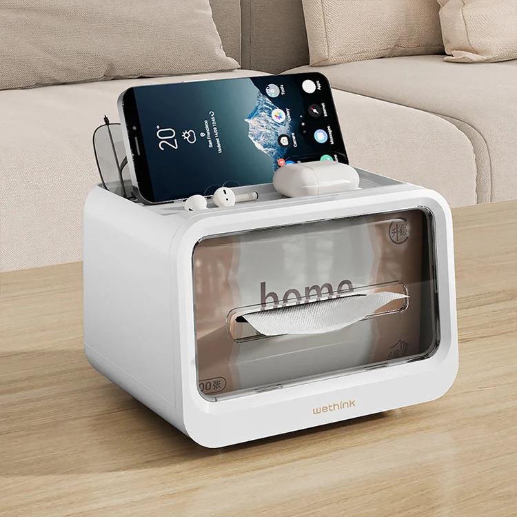 Multifunctional Home Desktop Tissue Storage Box Plastic Boxes With Lids Magnetic Lid Storage Box