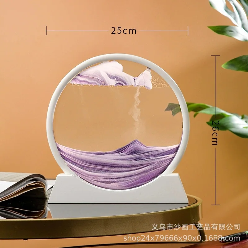 Huaqi SPA25-32 Sandlandschaft основа круглые движущиеся песочные накидки струящийся песок художественные украшения для дома 7 дюймов черный стеклянный