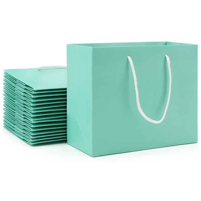 
Top Quality Promotional Custom Logo Printed Green Shopping Paper Bag For Gift 