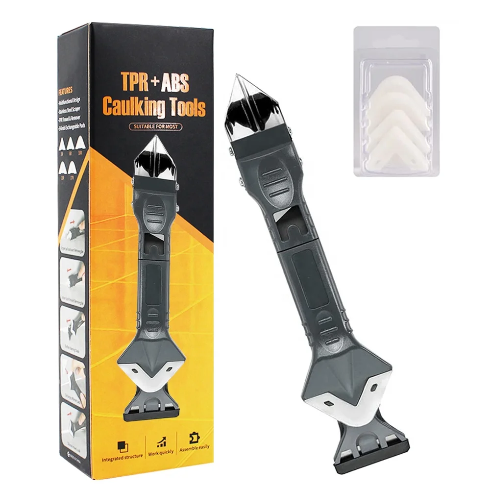 5 in 1 Silicone Sealant Grout Removal Tool Stainless Steel head Caulking Tools