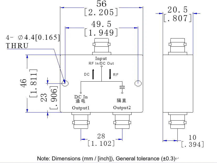 Hot BNC-F 1100-1700MHz 2 Way power divider 1.1-1.7G 2-Way  power Splitter Passive combiner Factory direct sale
