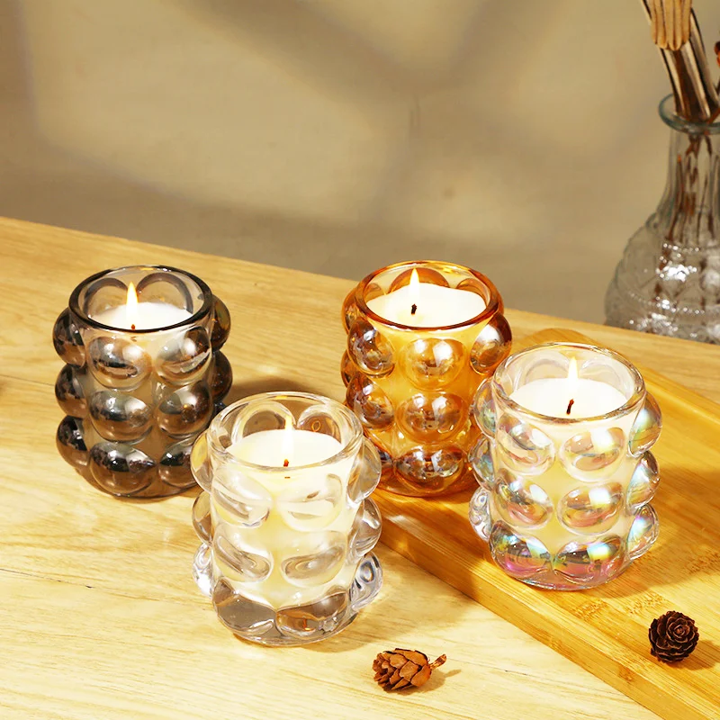 Smoke-free bedroom fragrance soy wax light luxury decoration handmade glass scented candle