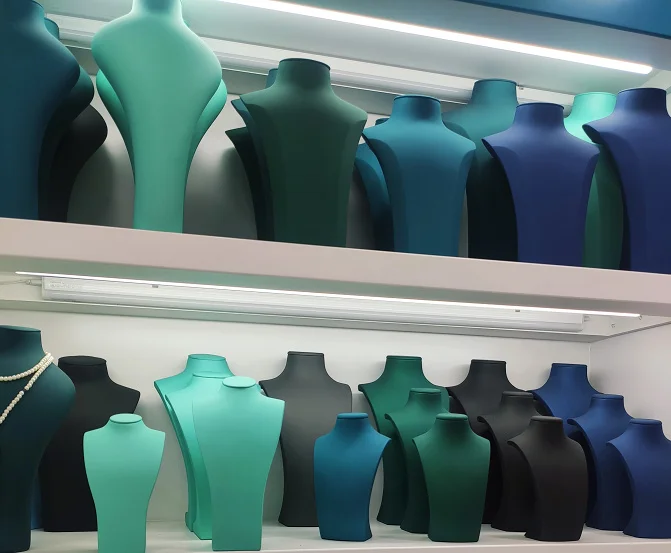 Factory Custom leather necklace display stand wooden jewelry mannequin display