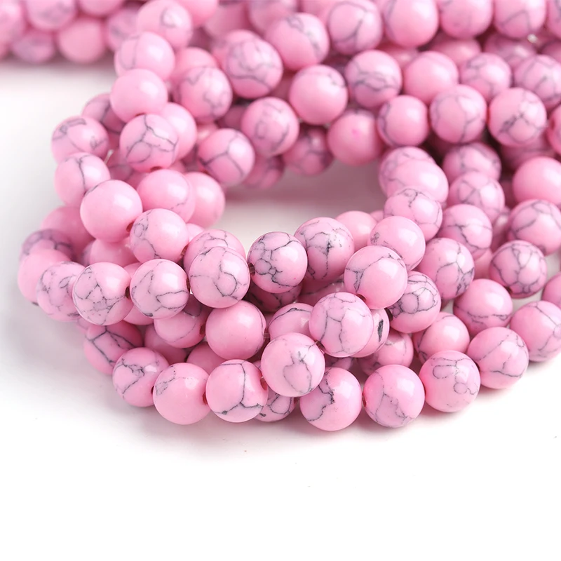 Wholesale high quality Pink turquoise beads diy jewelry accessories gemstone loose beads for jewelry making
