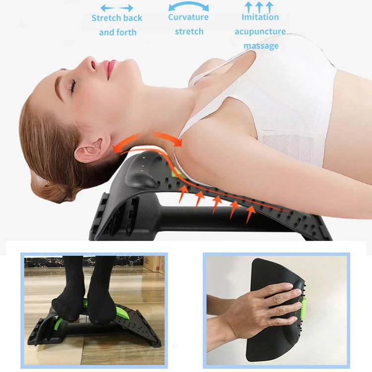Neck and Back Stretch Massage Magnetic Therapy Acupressure Stretcher Fitness Equipment Lumbar Cervical Spine Support pain Relief