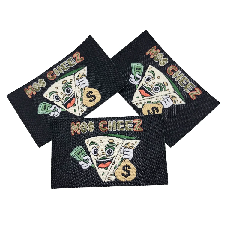 High Quality Woven Label Tags Custom Logo Name Heat Press Woven Labels