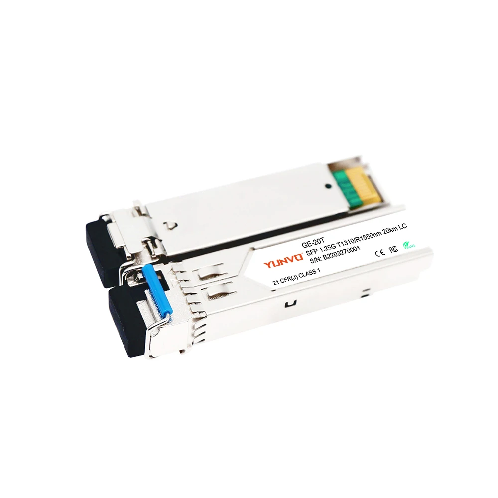 YUNVO SFP 1.25g BIDI Optical Module 1310nm tx/1550nm rx 20km LC Transceiver