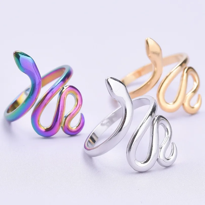 Personalized Unisex Jewelry Stainless Steel Geometric Twisted Wrap Coil Opening Rings Bulk Mixed Styles Adjustable Couple Rings