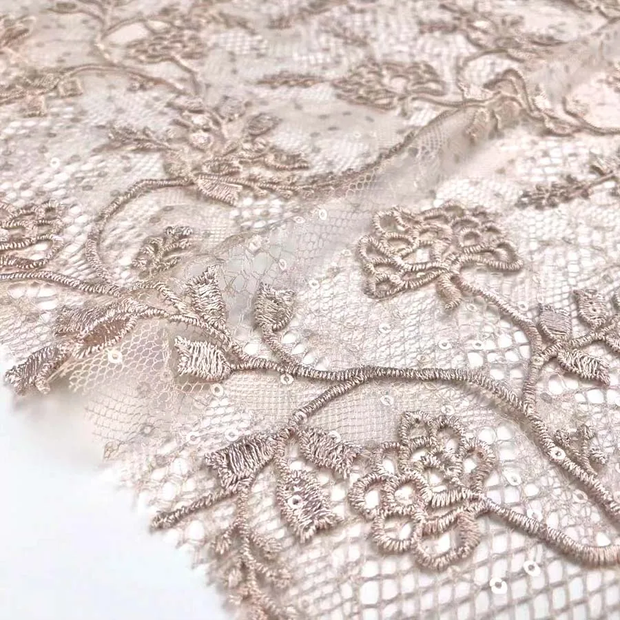 Lace Ground Fabric Water Soluble Textile Fabric Customized Dyed Flat Embroidery 3D Flower for Party Dress