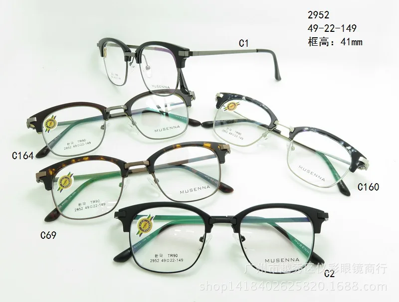 Vintage Metal frame TR90 Eyebrow Frame NICE ECHA 2952