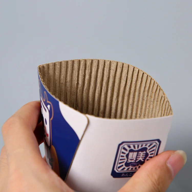 Custom Cup Sleeve Hot Cup Customized Logo Biodegradable Cardboard Kraft Paper Coffee Cup Holder Sleeves