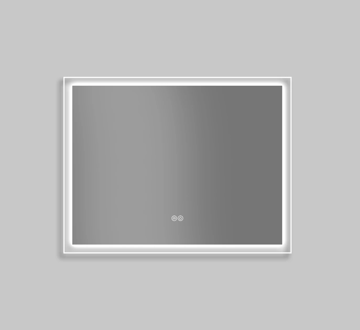 
Customized DF68 Modern bathroom LED lighting wall hanging silver white square bathroom mirror 