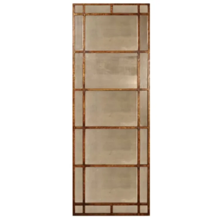 Wholesale Factory Antique Window Rustic Rectangle Floor Mirrors Wood Metal Frame Wall Mirror