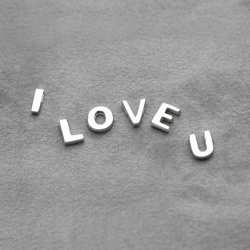 Fine Jewelry 925 Sterling Silver Custom Letter Charms Gold Plated Initial Pendant