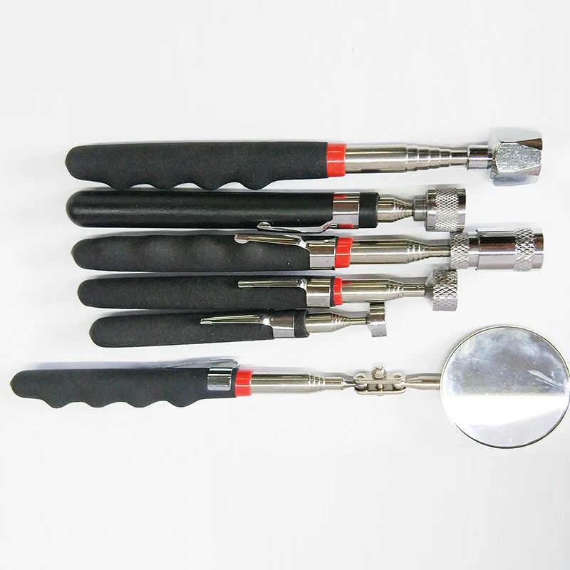 Stainless Steel Telescoping Magnetic Pick up Tool Set with Led Under Car Inspection Mirror with Led Lights