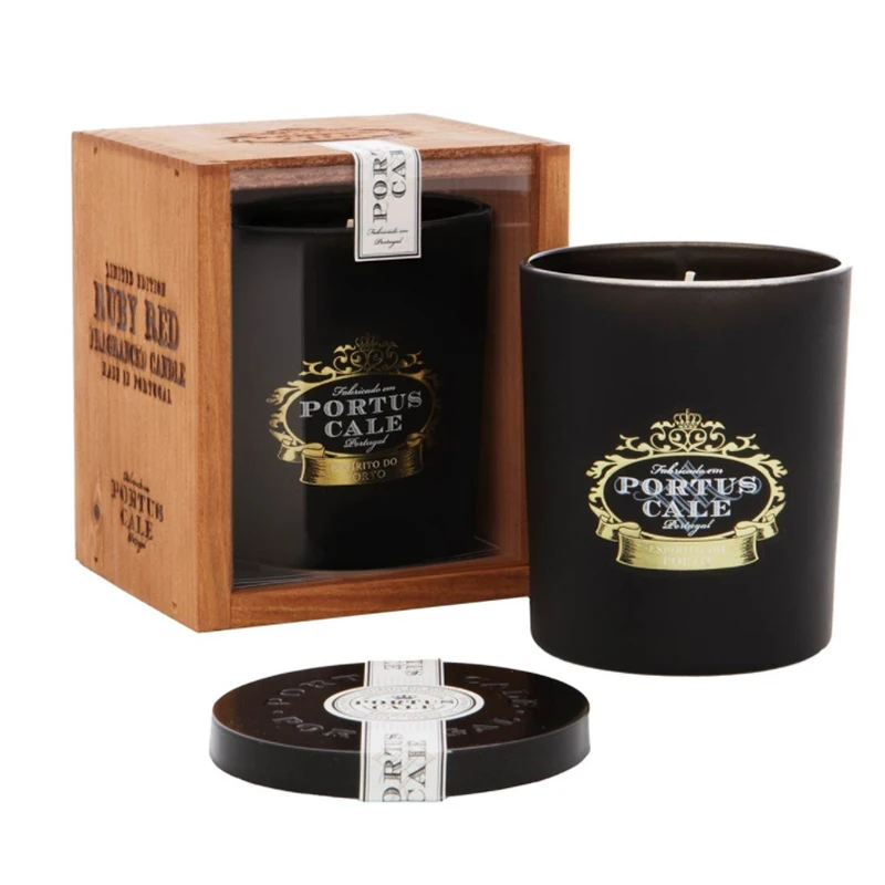 Wedding gift  set wood box packaging Scented aroma soy wax frosted candle jar with wood lid