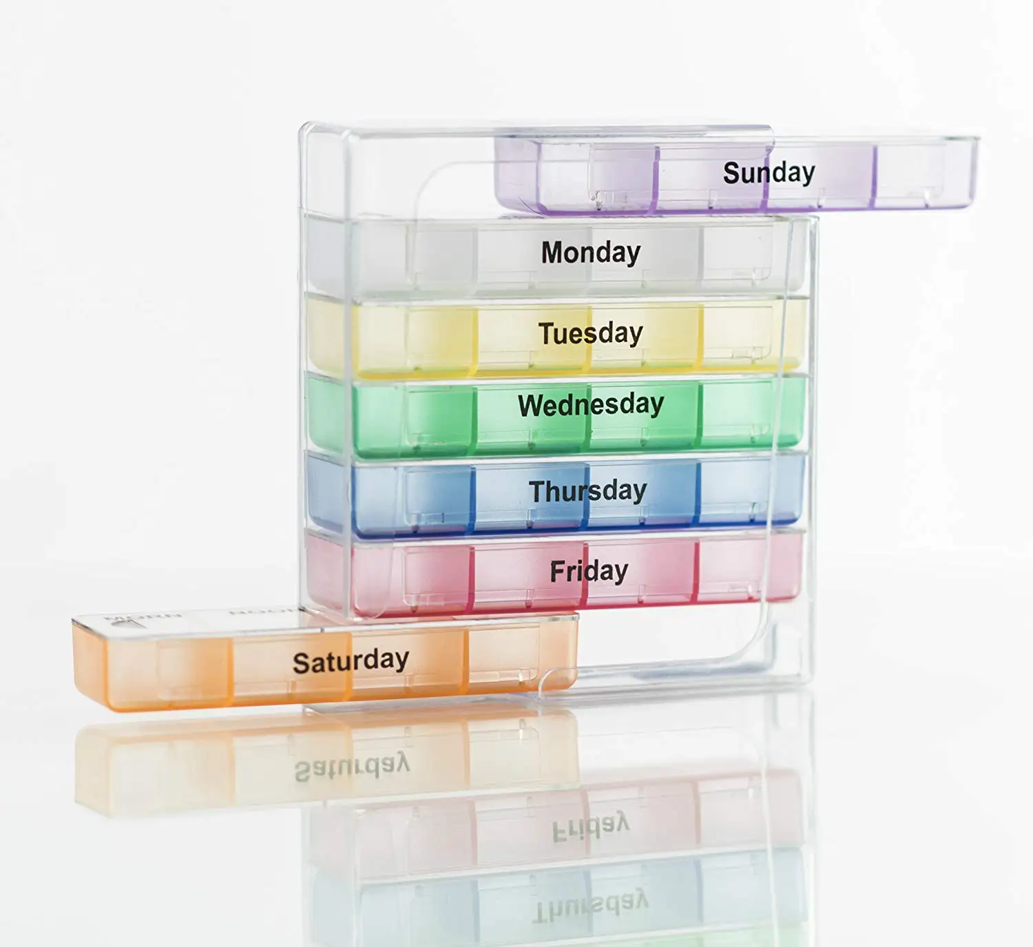 Wholesale Pill Organizer 4 Times per Day Dispenser with  AM/PM 28 Compartments