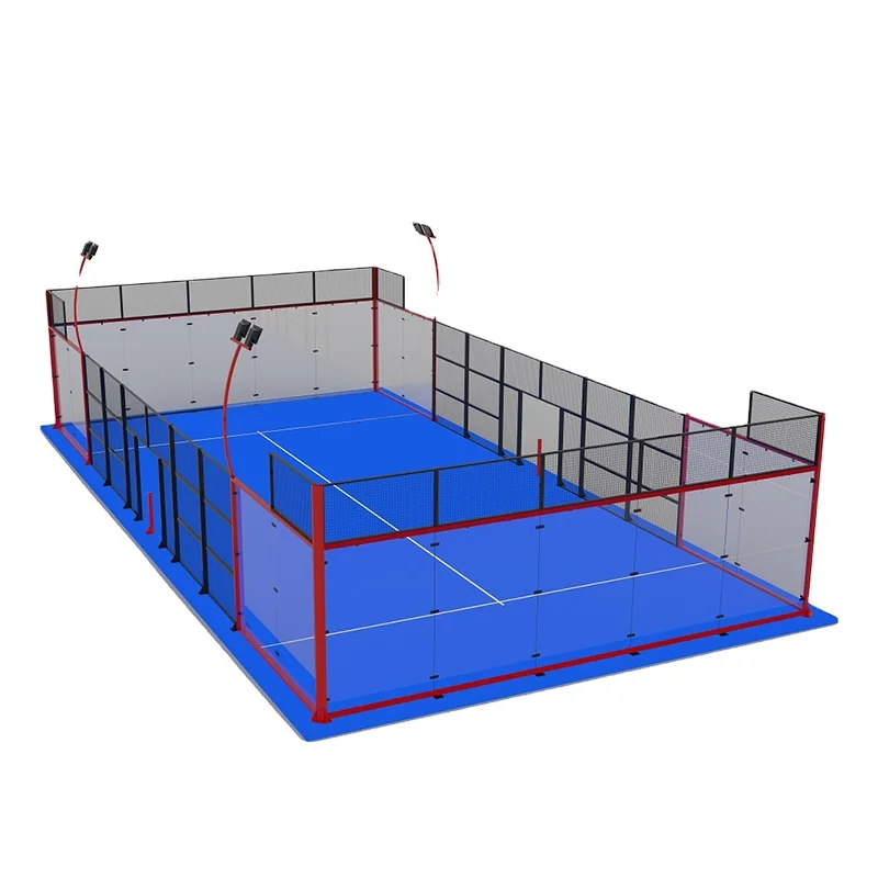PADEL WORKER 2024 Panoramic Padel Court 120*120*3mm Galvanized Tube Paddle Tennis Court