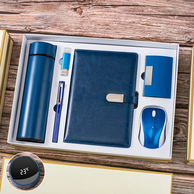 Подарочный Набор для бизнеса Вакуумная чашка ручка Usb-флеш-накопитель держатель карт и мышь записная книжка подарок