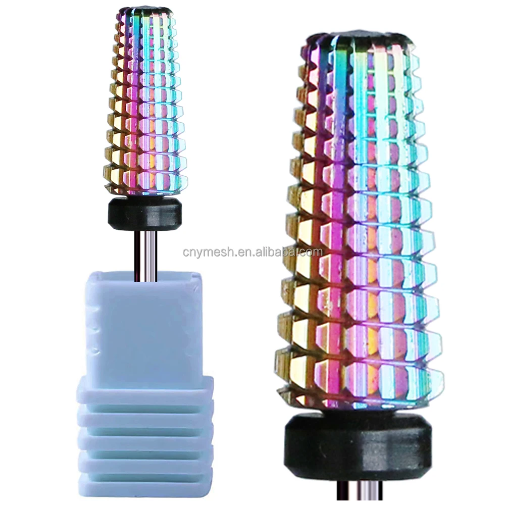 Высококачественные круглые цилиндрические насадки для ногтей 5 в 1, карбидные насадки для ногтей, насадки из вольфрамового сплава, насадки для ногтей