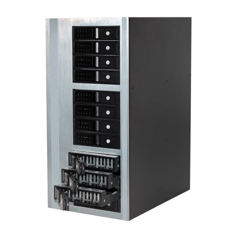 Mini server nas case large data storage 12 bays nas server case three 120mm fans
