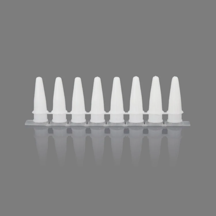 Conical bottom Transparent PP material 0.2ml Disposable 8-strip PP PCR  tube