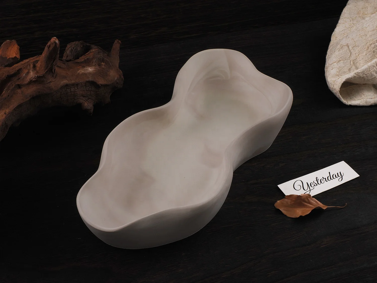 CARATTE Irregular Planter Candle Bowl Silicone Mold Concrete Plaster Resin Boat Shaped Candle Vessel Mold