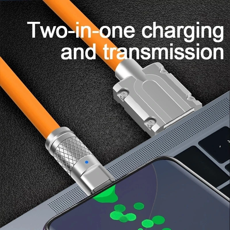 120W 6A Super Fast Charging Cable Metal Zinc Alloy Liquid Silicone Micro USB Type-C Charger Data Cable For iPhone