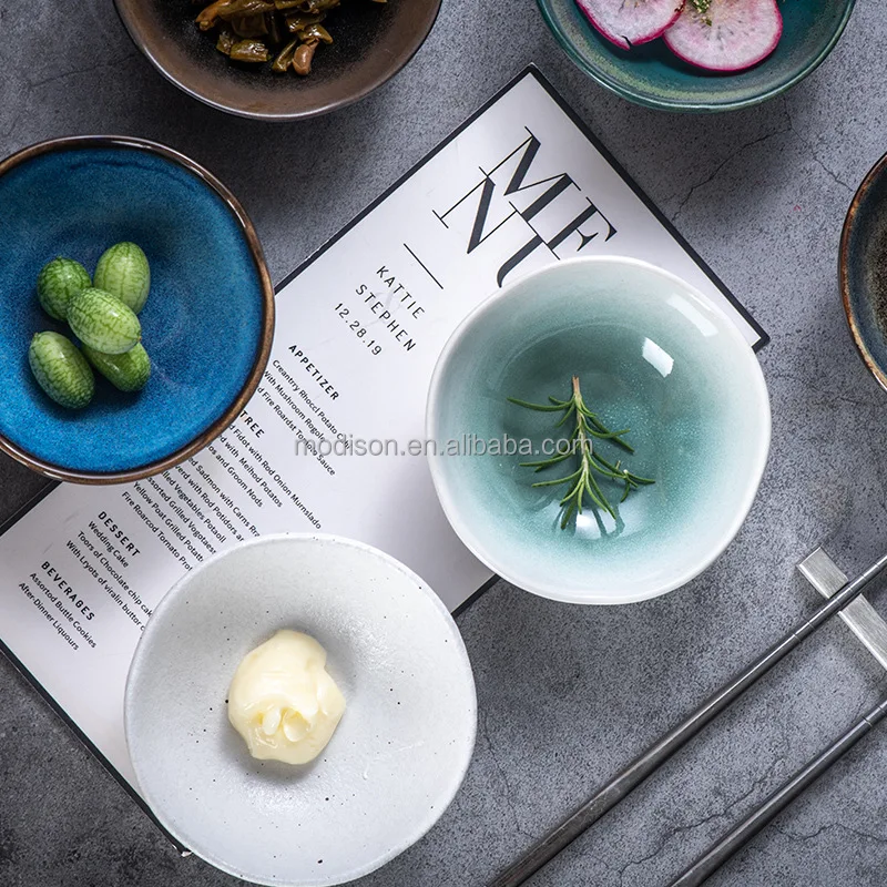 Creative Japanese kiln changing ceramic rice bowl small salad bowl soup bowl