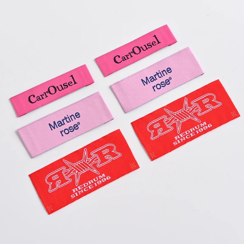 Terylene Woven Labels Custom For Clothing Bag End Fold Woven Labels