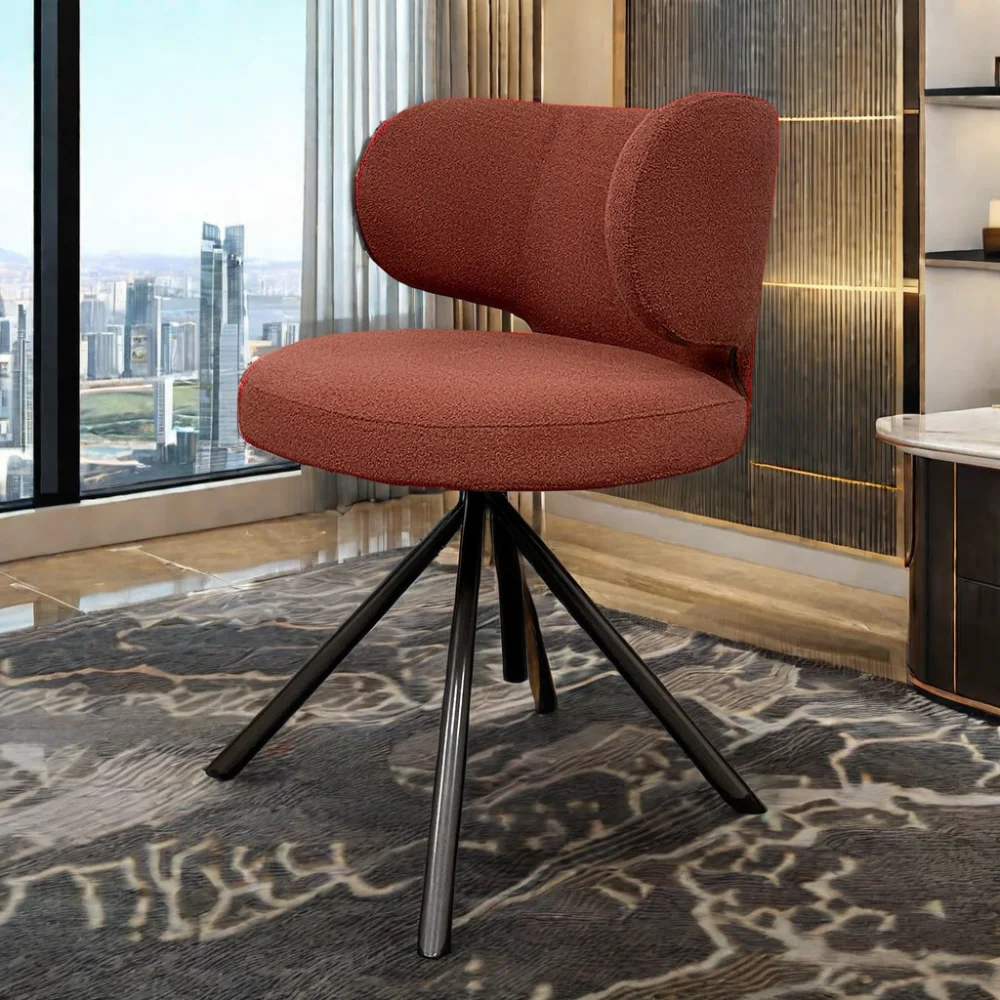 Wholesale Customized Restaurant Hotel Swivel Dining Chair Velvet Iron Frame Netflix Household Dressing Stool Make-up Chair