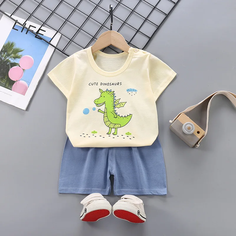 Wholesale Baby Short Sleeves Pure Cotton Sets The New Style Baby Colorful Clothes For Girls And Boys