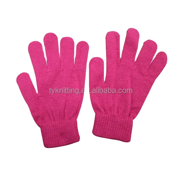 simple fashion unisex color mittens warm soft knitted