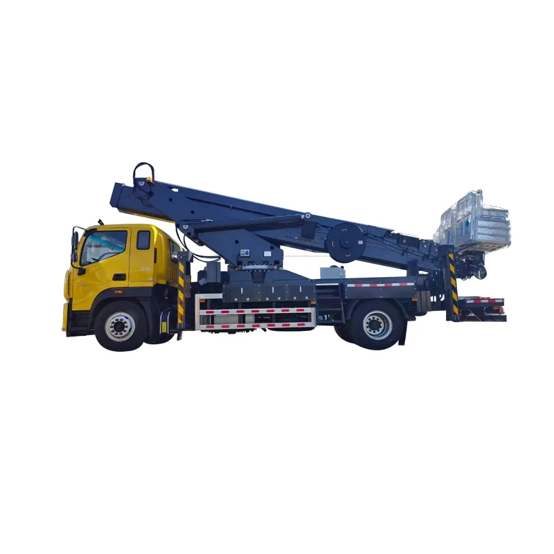 CNHTC  47m height hydraulic lifting telescopic boom folding boom aerial work truck straight arm truck curved arm truck