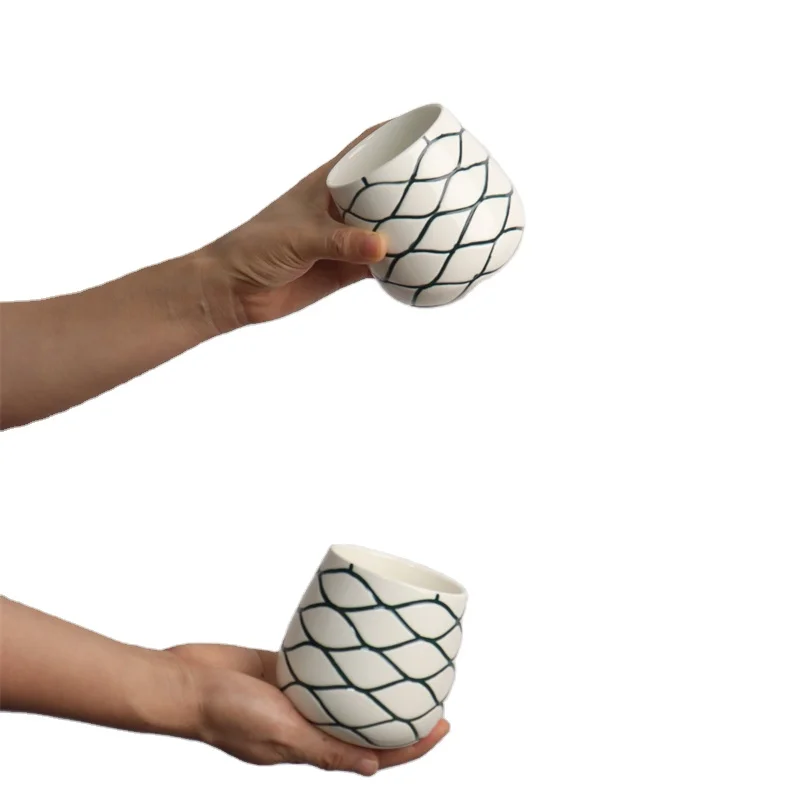 Tequila Agave Beer Mug Agave Cup Creative Striped Tequila Cup Ceramic Tiki Mugs Mexico Tequila Shot Glasses for Bar