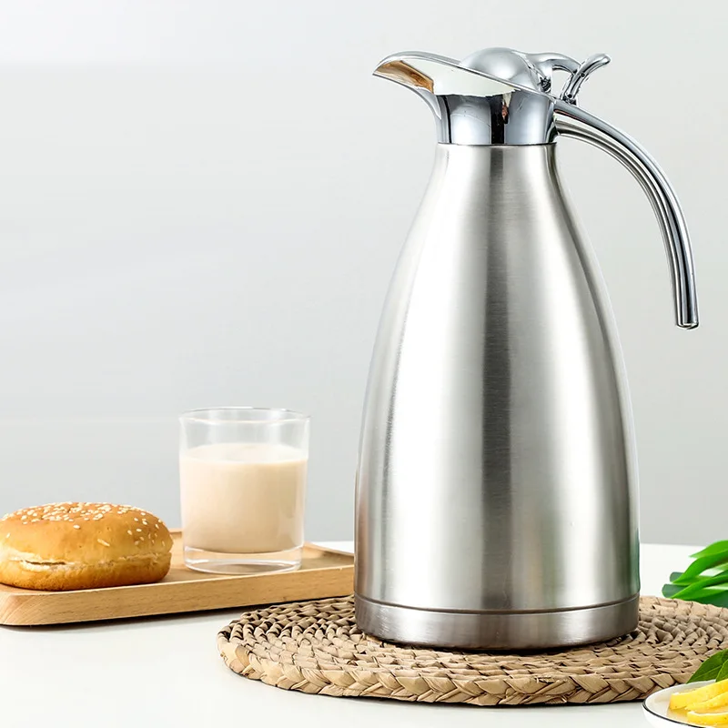 Stainless Steel Coffee Pot 1.5L & 2L Large Capacity Double Wall Insulation Vacuum Thermos Ready Stock Vacuum Bottle