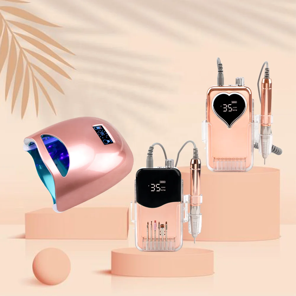 2023 New Arrival 96w Wireless/cordless Battery Rechargeable UV Led Nail Lamp Cordless Electronic Electric Nail Drill Manicure