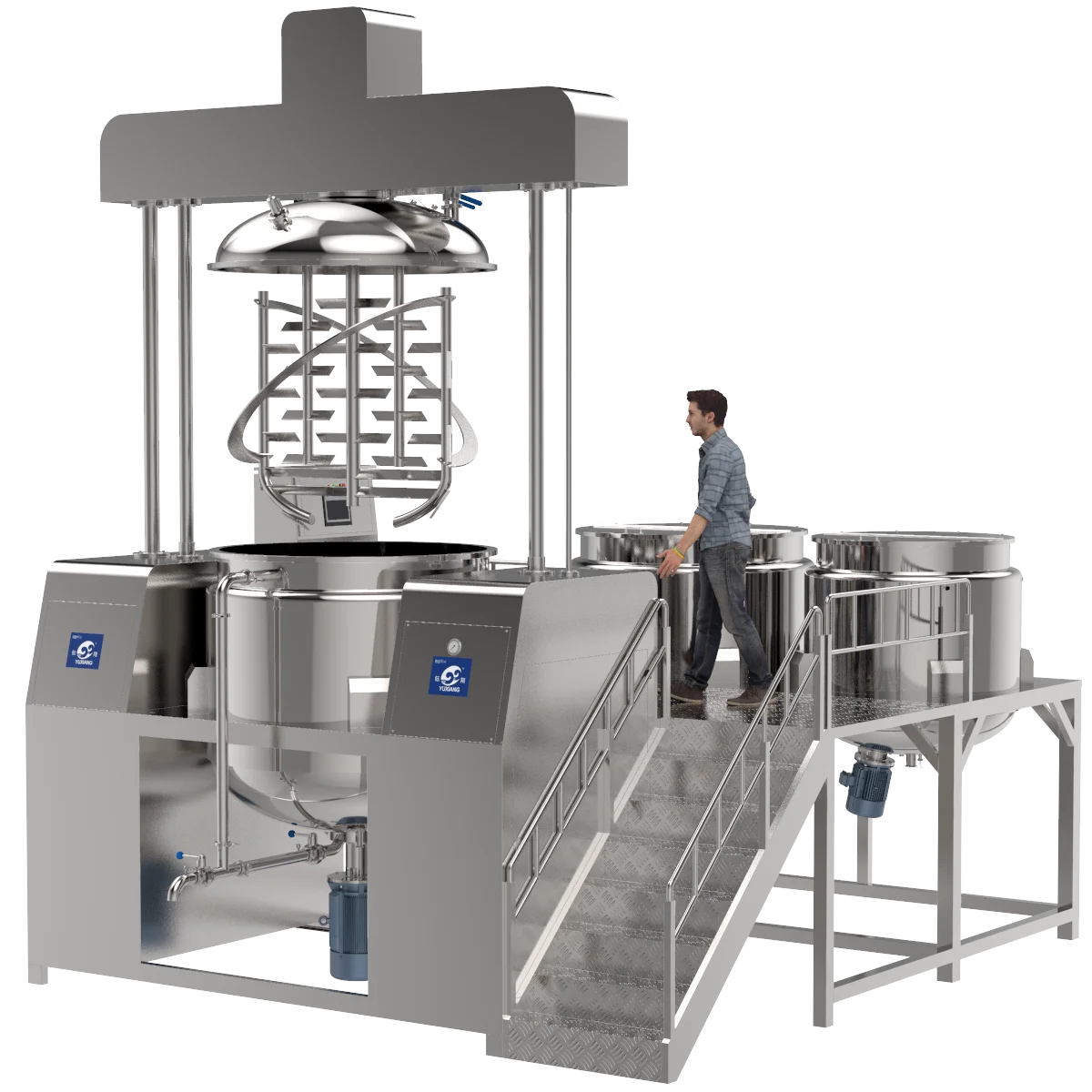 500L Stainless Steel Vacuum Paste Making Machine, Toothpaste Mixer, for Shower gel Shampoo Soap Washing powder slurry