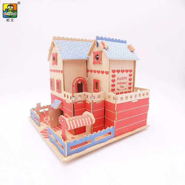 Beautiful house model 3D building model House Decorations Wooden promotion Gifts miniature houses miniature architecture models
