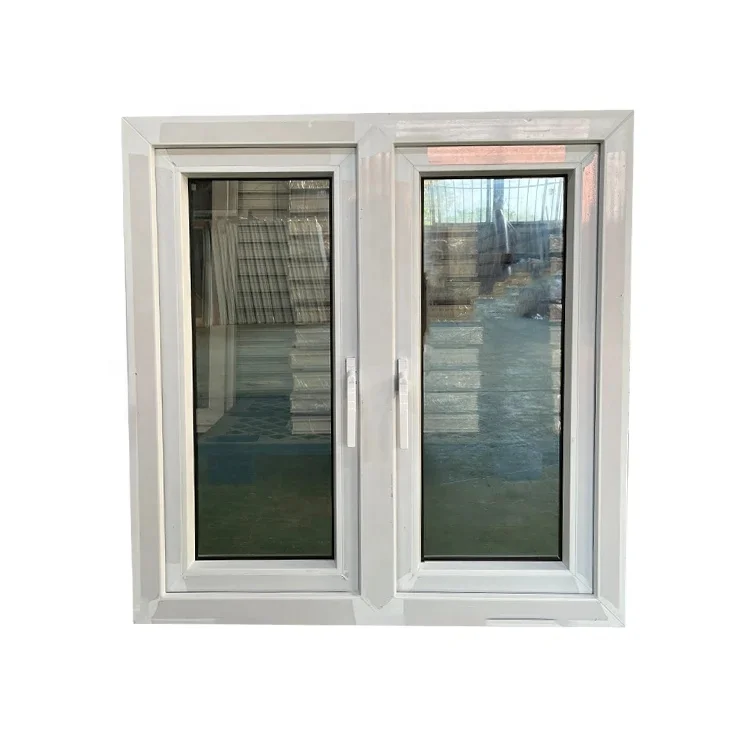 High quality hurricane impact coated grey double glass pvc casement upvc doors and windows for houses Kitchen