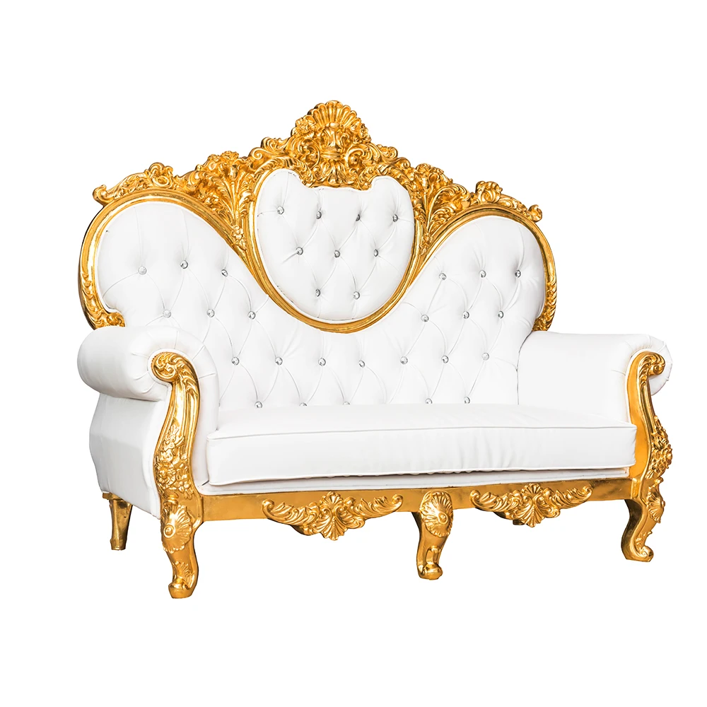 Hot sale royal baroque classic leather wooden carved sofa set