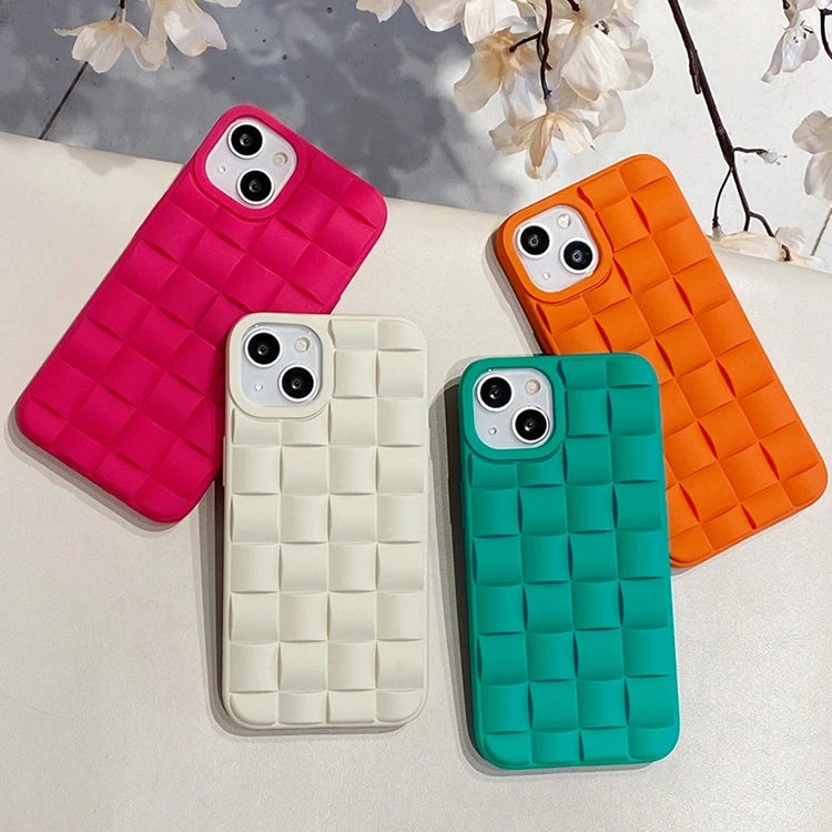 Fashion Phone Case For Iphone 14 12pro 11 Pro Max X Xr Xs Plus Hot Style Design Stereoscopic Checkered Back Cover