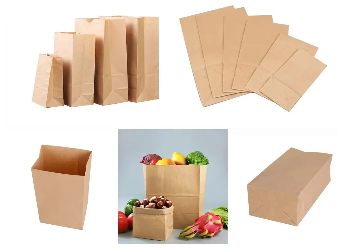 2024 Square Bottom Kraft Shopping Paper Bag Machine with Double Layer