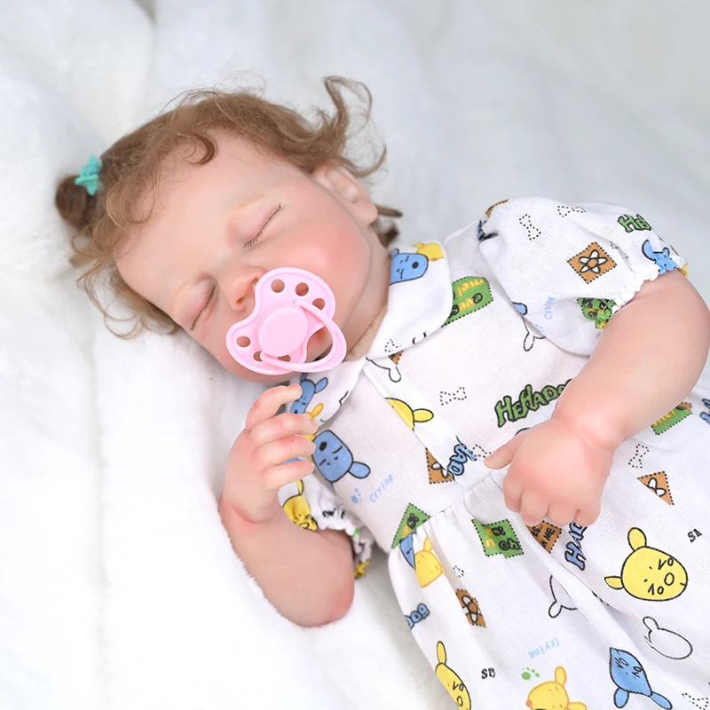 Reborn Baby Doll Lifelike Soft Vinyl Realistic Sleeping Newborn Baby Dolls 18 inch