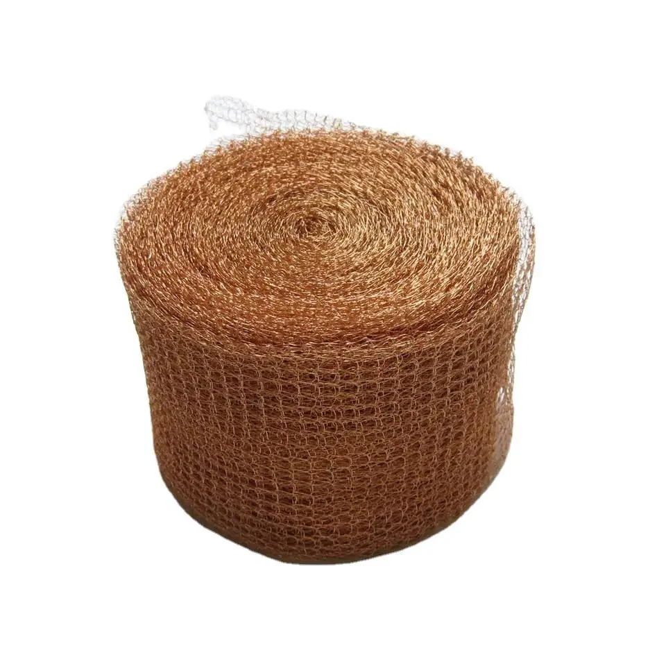 Copper Wire Mesh Bare Welding Rohs Material Woven Filter Origin Cutting Type copper knitted wire mesh