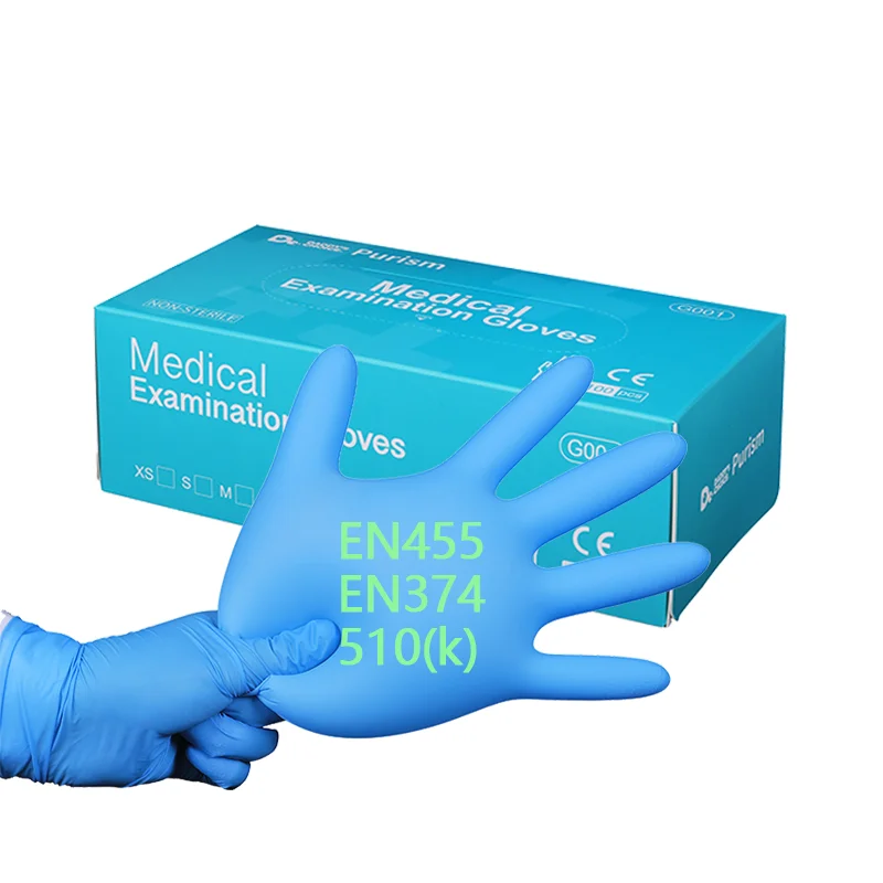 nitrile gloves Made In China powder free Best Price production line gloves